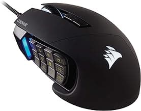 Corsair Scimitar RGB Elite Wired MOBA/MMO Gaming Mouse – 18,000 DPI – 17 Programmable Buttons – iCUE Compatible – PC, Mac, PS5, PS4, Xbox – Black