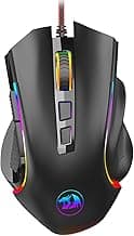 Redragon M602 Gaming Mouse, Ergonomic RGB Gaming Mouse Wired with 7200 Adjustable DPI, 9 Programmable Buttons, Professional Software for Gamer Office [Black]