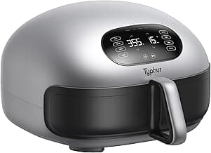 Typhur Dome 2 AI Smart Air Fryer, 15-in-1 Large Flat Airfryer with Top & Bottom Heating, Self-Cleaning Digital Fryer, PFAS-Free Ceramic Basket, Fits a 12" Pizza or Steaks, Whisper-Quiet, 120V