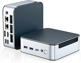 Getorli Mini PC, AMD Ryzen 5300U (Up to 3.8GHz | Beats 3500U/N150), 16GB DDR4 & 512GB SSD, Dual 2.5G LAN, WiFi 6, Triple Display Support, Mini Desktop Computer for Home Office/Light Gaming/Business