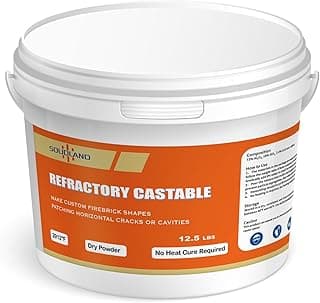 Refractory Castable - 12.5 LBS 3056°F High Temperature Refractory Concrete Dry Mix - Casting FireBricks, Panels and Custom Shapes for Kilns, Forges, Fireplaces & DIY Projects