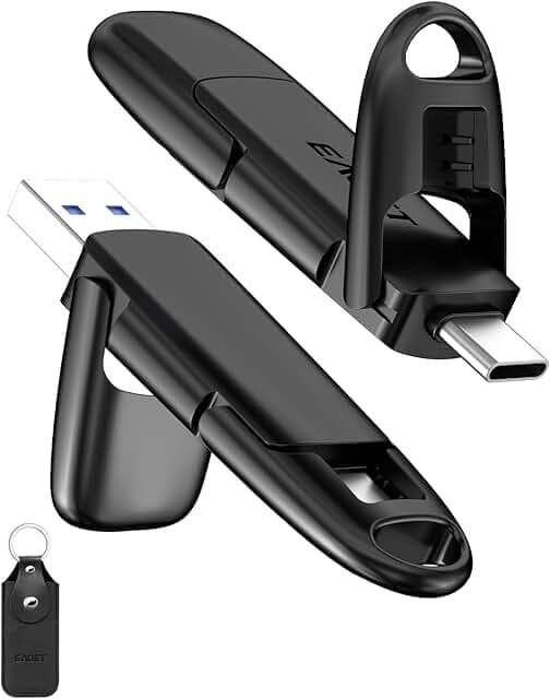 EAGET 1TB Flash Drive with Dual USB-C & USB 3.2 Ports, Portable External Hard Drive and Thumb Drive, 560MB/s External Solid State Drive for iPhone 15/16/17 Pro, Mac, PC, PS4, Android (1, TB)