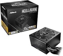ASRock Challenger 650W Power Supply 5 Years Warranty ATX 3.1 Auto iCOOL Intelligent Fan Control 120mm Golf Blade 80 Plus Gold Certified Non-Modular CL-650G