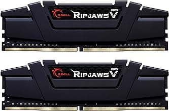 G.SKILL RipjawsV Series DDR4 RAM (XMP) 32GB (2x16GB) 3200MT/s CL16-18-18-38 1.35V Intel AMD Desktop Computer Memory U-DIMM - Black (F4-3200C16D-32GVK)