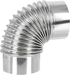 Stainless Steel Pipe Elbow, 90 Degree Chimney Flue Extension for Burning, Hot Tent, and Camping - Durable Heat-Resistant Vent Pipe Accessories