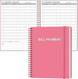 Bill Payment Tracker Notebook - Monthly Bill Organizer & Planner for Personal Budgeting Financial, Payments Checklist Organizer, 8" x 10.5", Pink