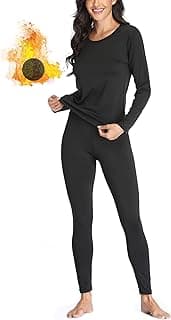 Women 's Thermal Underwear Set with Lightweight Ultra Soft Fleece Lined,Long John Set, Skiing Base Layer