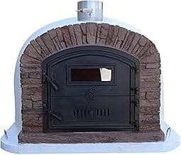 Authentic Pizza Ovens Ventura Sierra Premium Wood-Fired Outdoor Pizza Oven, Handmade in Portugal, Triple-Insulated Brick Oven, Rotisserie-Capable, Dutch Door, Thermometer & Baking Dish Included