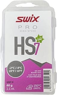 Swix HS7 Purple High Speed Ski and Snowboard Iron-On Wax for Warm Temperatures, 60g