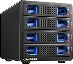 Aluminum 4 Bay 10Gbps Hard Drive Enclosure with Cooling Fan for 2.5“/3.5" SATA HDD/SSD with USB A/C 3.2 Gen 2, Support Hot Swappable, Tool-Free HDD Enclosure, DAS(NO RAID/NAS)