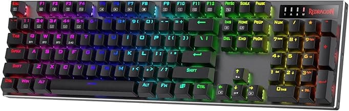 Redragon K556 PRO Upgraded Wireless RGB Gaming Keyboard, BT/2.4Ghz Tri-Mode Aluminum Mechanical Keyboard w/No-Lag Connection, Hot-Swap Linear Quiet Red Switch