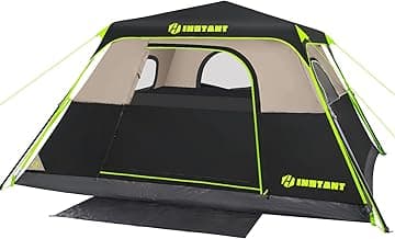 4/6/8 Person Instant Tent, Waterproof Pop Up Tents for Camping with Rainfly, 60 Seconds Easy Setup, Automatic Cabin Tent for Family Camping with Expandable Carry Bag & Upgraded Ventilation