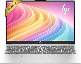HP 15.6 inch FHD Laptop Computer, 2026 Edition, Intel 8 cores i3 CPU, 128GB SSD, Copilot AI, Fingerprint Reader, Windows 11 with Office 365 for The Web, no Mouse