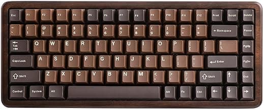YUNZII WOOD84 Wireless Mechanical Keyboard,75% Layout Wood Gaming Keyboard,BT/2.4G/USB-C,RGB Backlit Tray Mount Hot-swap Keyboard with PBT Dye-Sub Keycaps for Mac&Win (Wood, Candy Switch)
