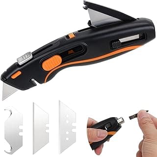2-in-1 Heavy Duty Utility Knife & Multitool Screwdriver, Retractable Box Cutter with 3 Spare Blades, Full Metal EDC Tool, Quick Change Blade Mechanism, Ideal Gift for Men, DIY, Warehouse Work