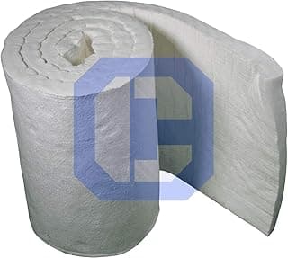 Ceramic Fiber Insulation Blanket 1"(Thick) x24 x25' Rated to 2300F, 6lb Density Fireproof Insulation,for Forge, Furnace, Foundry, Kiln, Wood Stove, Dishwasher,Pizza Oven,Fireplace,Chimney