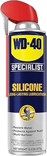 WD-40 Specialist® Silicone, Dry Silicone Lubricant for Window Tracks, Cables, Pulleys, Superior Lubrication for Equipment, Moving Parts, Industrial Applications, Bigger Can, 13.3 OZ, Single Can