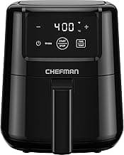CHEFMAN 2 Qt Mini Air Fryer – Digital Space-Saving Compact Air Fryer with Nonstick and Dishwasher Safe Basket, Quick & Easy Meals in Minutes, Features Digital Timer and Shake Reminder – Black
