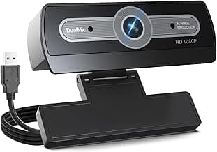 1080P Webcam with Microphone, Full HD Streaming Camera, Noise Cancelling, Auto Light Adjustment, USB Plug-and-Play Computer Camera, for Desktop PC or Laptop