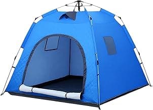 Pop-up Camping Tent, 4-6 Person Instant Cabin Tent, Waterproof Windproof Double Layer, Quick Setup with Large Mesh Windows, Portable Outdoor Tent for Family Camping and Hiking