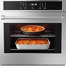 PioneerWorks 30" Electric Single Wall Oven, 4.8 cu.Ft. Capacity AirFry True Convection, Self Cleaning, Stainless Steel Freestanding Electric Range Oven with Front Control, Silver
