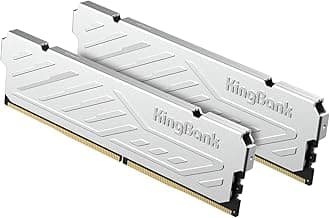 KingBank Computer Desktop Memory Ram DDR4 32GB(2x16GB) 3200MHZ CL16 1.35V XMP2.0 Overclocking with Heatsink for PC Gaming/Office/PS,Silver