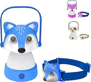 Kids Camping Essentials – LED Kids Lantern and Rechargeable Kids Headlamp Set | Multiple Purposes Kids Nightlight/Flashlight Toys –Holiday, Halloween N Birthday Gifts for Toddlers and Kids (Blue)