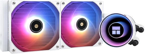 Thermalright Frozen Notte 240 White ARGB V2 Water Cooling CPU Cooler,240 White CPU Cooler Specifications, Double PWM Fans,S-FDB Bearings, Suitable for AMD/AM4 AM5, Intel LGA 1700/1150/1151/1200/2011