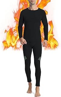 Mens Thermal Underwear Set：Fleece Lined Long Johns for Men Thermal Shirts and Pants Base Layer Cold Weather Thermals