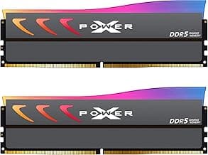 Silicon Power DDR5 32GB (2x16GB) Storm RGB 6000MT/s (PC5-48000) 288-pin CL36 1.35V UDIMM Desktop Memory Module RAM SU032GXLWU60CFDKSN Gray