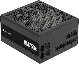CORSAIR RM750x ATX 3.1 PCIe 5.1 Ready Fully Modular 750W Power Supply – Low-Noise, Cybenetics Gold Efficiency, Native 12V-2x6 Connector – Black