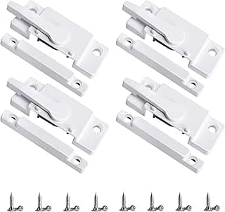 4 Pack Windows Sash Lock-Sliding Window Sash Locks for Single-Hung and Double-Hung Windows-White Cam Sash Locks for Vertical and Horizontal Sliding Windows