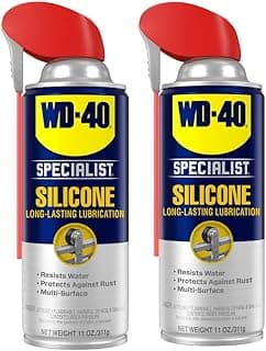 WD-40 Specialist Silicone Lubricant with Smart Straw Sprays 2 Ways, Twin-Pack, 11 OZ