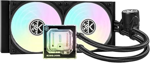 KINGCOOL Pure Flow 240mm AIO CPU Liquid Cooler, Enhanced 4500RPM Pump, Transparent Water Block, 2x120mm ARGB PWM Fans, Aluminum Radiator, Compatible with AMD AM5/AM4 LGA 1851/1700/1200/115X (Black)