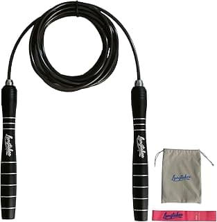 LANGETUKEE Speed Jump Rope - Professional Aluminum Alloy Skipping Rope with 360° Bearings - Adjustable 4mm Steel Cable for Double Unders, Boxing, MMA, HIIT & Cardio Training - Anti-Slip Grip