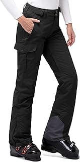Women's Insulated Snow Pants, Waterproof Snowboard Ski Pants with Boot Gaiters