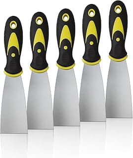 5 PCS Putty Knife, 2 Inch Spackle Knives, Stainless Steel Paint Scraper for Repairing Drywall, Removing Wallpaper, Mud, Plaster Scraping, Applying Putty