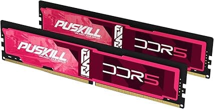 PUSKILL 32GB DDR5 RAM (2x16GB) 4800MHz CL38 Desktop Memory Kit | High-Performance PC Upgrade for Gaming & Multitasking | Intel & AMD Ryzen 7000 (AM5) Compatible