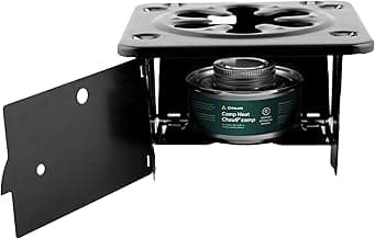 Coghlan’s Portable Folding Camp Stove – Compact, Lightweight Steel Cooking Stove for Camping, Backpacking, Hiking, or Emergency Use – Uses Canned Heat or Fuel Tablets, Black