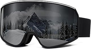 Ski Goggles OTG for Men Women, Anti-fog UV Protection Snowboard Goggles Snow Goggles Skiing Snowmobile for Adult Youth