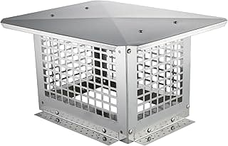 VEVOR Chimney Cap, 13 x 9 inch, 304 Stainless Steel Fireplace Chimney Cover, Not Easily Toppled & Practical Accessories & Easy Installation, Fits Mesh Flue Covers Outside Clay Flue Shingles, Silver