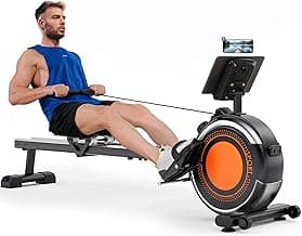 Dripex Rowing Machines for Home, Upgraded Rowing Machine Magnetic Rower, Max 360 LBS, 16 Levels of Workout Resistance, Dual Slide Rail, App Compatible, LCD Monitor, Row Machine for Gym Exercise