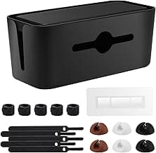Cable Management Box,Cord Organizer Box for Desk Floor Cable Hide,Cable Box Organizer to Cover The Power Strip Cord Wires for Home Office,Black