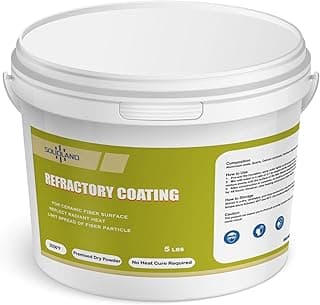Refractory Coating - 5 LBS 3056°F High Temperature Refractory Cement Fireproof Dry Mix - for Ceramic Fiber Blankets Lining in Foundry, Forge, Kiln, Smelting Furnace and More