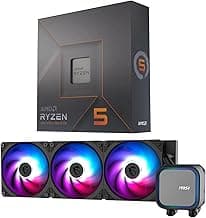 CPU AIO Combo - AMD Ryzen 5 7600X Processor with MSI MAG Coreliquid A13 360 AIO ARGB CPU Liquid Cooler 360mm Radiator LGA 1700/1851 / AM5/ AM4 Compatible