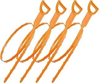Drain Snake Clog Remover 4 Pack 20 Inch, Flexible Hair Drain Cleaner, Non-Slip Grip for Sink Shower Tub Toilet Kitchen Bathroom Clog Remover