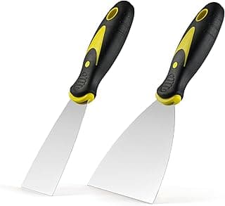 Putty Knife Scraper Set, 2" 4" Spackle Knife 2Pack, Stainless Steel Paint Scraper for Drywall Repairing and Clearing, Wallpaper Removal, Putty Applying, Plaster Scraping