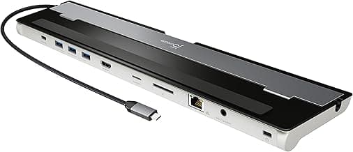 j5create USB-C 4K HDMI Docking Station (9-in-1), 4K HDMI, 5Gbps USB-A x3, Card Reader, PD 100W, Gigabit Ethernet, Combo Audio Jack, for MacBook, and Windows USB-C Laptop (JCD533)