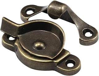 Prime-Line F 2653 Diecast Cam Action Window Sash Lock with Alignment Lugs, Mounting Holes 1-3/4 In. on Center, Antique Brass (Single Pack)