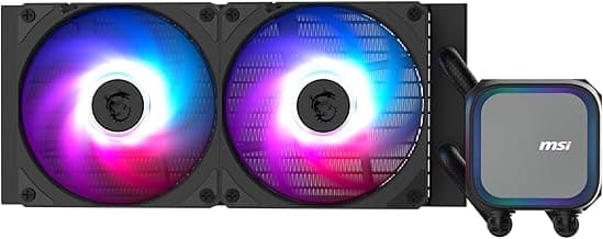 MSI MAG Coreliquid A13 240 - AIO ARGB CPU Liquid Cooler - 240mm Radiator - LGA 1700/1851 / AM5/AM4 Compatible - Dual 120mm ARGB PWM Fans, Black